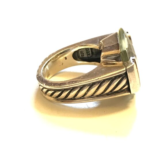 David Yurman Wheaton 925 Sterling Silver Ring Womens 6 Pave Diamonds Prasiolite - Picture 9 of 15